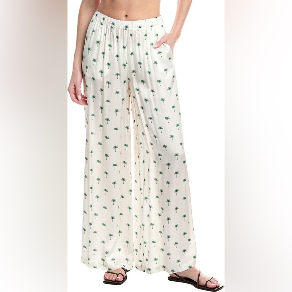 WEWOREWHAT Palm Tree Wide-Leg Beach Pants